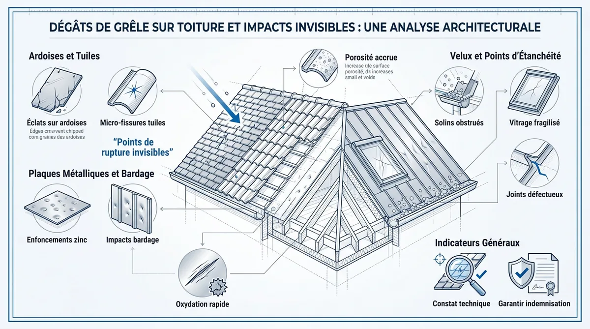 Analyse technique des impacts de grêle sur une toiture en Belgique